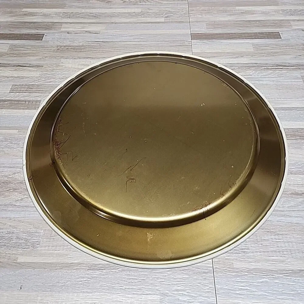 Vintage MCM Retro Metal Serving Tray Kitchen Blue Fruit for Eaton's of Canada. - Picture 3 of 5